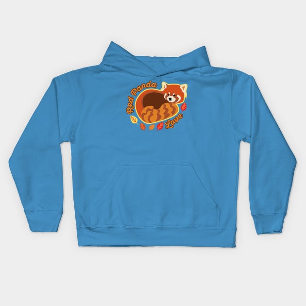 Red Panda Love Kids Hoodie by meganyiu